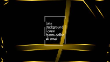 Siyah bir zemin üzerine altın şerit dalga vektör. Modern teknoloji arka plan için düzen tasarım şablonları