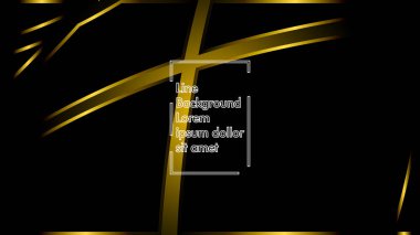 Siyah bir zemin üzerine altın şerit dalga vektör. Modern teknoloji arka plan için düzen tasarım şablonları