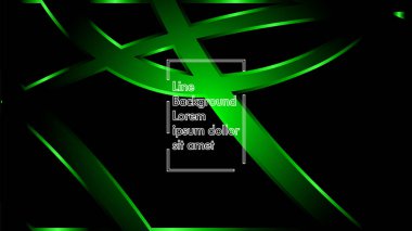 Vektör yeşil şerit dalga siyah bir arka plan üzerinde. Modern teknoloji arka plan için düzen tasarım şablonları