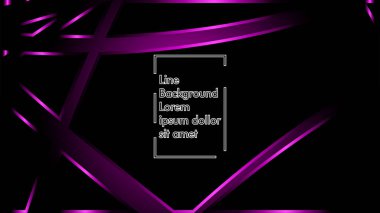 Vektör mor kurdele dalga siyah bir arka plan üzerinde. Modern teknoloji arka plan için düzen tasarım şablonları