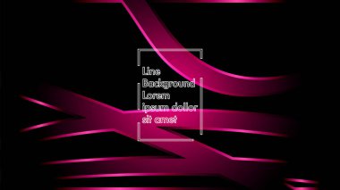 Siyah bir zemin üzerine pembe kurdele dalga vektör. Modern teknoloji arka plan için düzen tasarım şablonları
