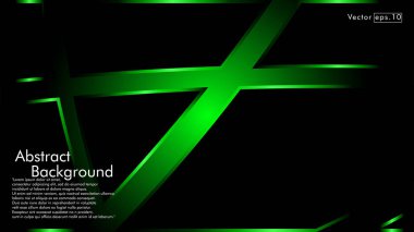 Vektör yeşil şerit dalga siyah bir arka plan üzerinde. Modern teknoloji arka plan için düzen tasarım şablonları