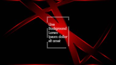 Siyah bir zemin üzerine kırmızı kurdele dalga vektör. modern teknoloji arka plan için düzen tasarım şablonu