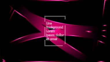 Siyah bir zemin üzerine pembe kurdele dalga vektör. Modern teknoloji arka plan için düzen tasarım şablonları