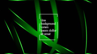 Vektör yeşil şerit dalga siyah bir arka plan üzerinde. Modern teknoloji arka plan için düzen tasarım şablonları