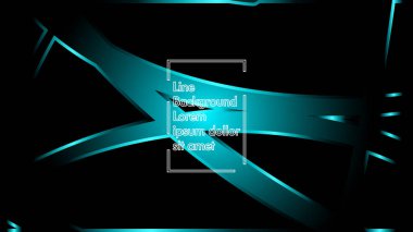 Siyah bir zemin üzerine mavi ışık şerit dalga vektör. Modern teknoloji arka plan için düzen tasarım şablonları