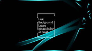 Siyah bir zemin üzerine mavi ışık şerit dalga vektör. Modern teknoloji arka plan için düzen tasarım şablonları