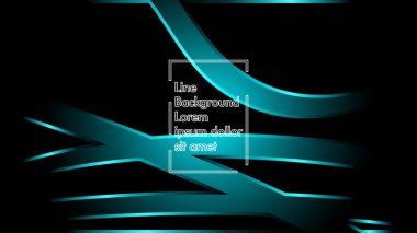 Siyah bir zemin üzerine mavi ışık şerit dalga vektör. Modern teknoloji arka plan için düzen tasarım şablonları