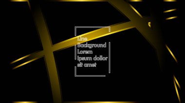 Siyah bir zemin üzerine altın şerit dalga vektör. Modern teknoloji arka plan için düzen tasarım şablonları