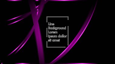 Vektör mor kurdele dalga siyah bir arka plan üzerinde. Modern teknoloji arka plan için düzen tasarım şablonları