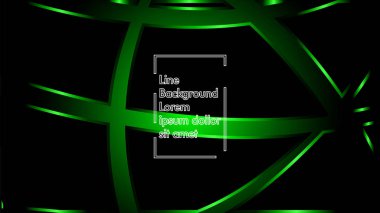 Vektör yeşil şerit dalga siyah bir arka plan üzerinde. Modern teknoloji arka plan için düzen tasarım şablonları
