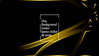 Siyah bir zemin üzerine altın şerit dalga vektör. Modern teknoloji arka plan için düzen tasarım şablonları