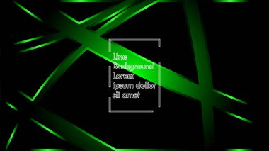 Vektör yeşil şerit dalga siyah bir arka plan üzerinde. Modern teknoloji arka plan için düzen tasarım şablonları