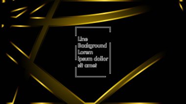 Siyah bir zemin üzerine altın şerit dalga vektör. Modern teknoloji arka plan için düzen tasarım şablonları