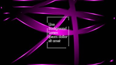 Vektör mor kurdele dalga siyah bir arka plan üzerinde. Modern teknoloji arka plan için düzen tasarım şablonları