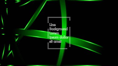 Vektör yeşil şerit dalga siyah bir arka plan üzerinde. Modern teknoloji arka plan için düzen tasarım şablonları