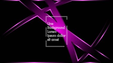 Vektör mor kurdele dalga siyah bir arka plan üzerinde. Modern teknoloji arka plan için düzen tasarım şablonları