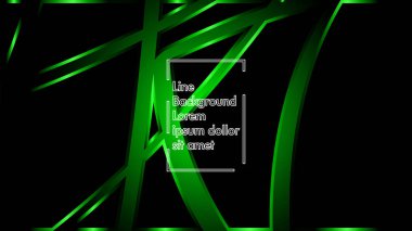 Vektör yeşil şerit dalga siyah bir arka plan üzerinde. Modern teknoloji arka plan için düzen tasarım şablonları