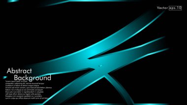 Siyah bir zemin üzerine mavi ışık şerit dalga vektör. Modern teknoloji arka plan için düzen tasarım şablonları