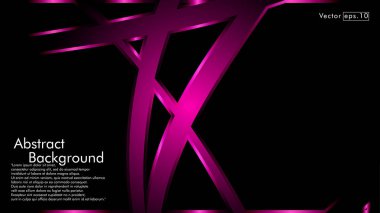 Siyah bir zemin üzerine pembe kurdele dalga vektör. Modern teknoloji arka plan için düzen tasarım şablonları