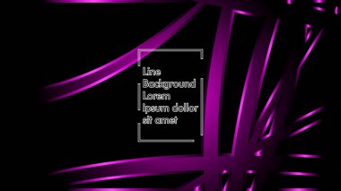 Vektör mor kurdele dalga siyah bir arka plan üzerinde. Modern teknoloji arka plan için düzen tasarım şablonları