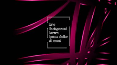 Siyah bir zemin üzerine pembe kurdele dalga vektör. Modern teknoloji arka plan için düzen tasarım şablonları