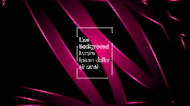 Siyah bir zemin üzerine pembe kurdele dalga vektör. Modern teknoloji arka plan için düzen tasarım şablonları