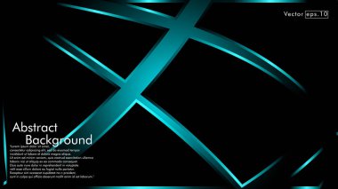 Siyah bir zemin üzerine mavi ışık şerit dalga vektör. Modern teknoloji arka plan için düzen tasarım şablonları