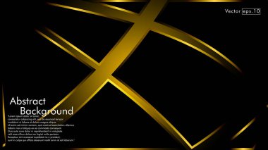 Siyah bir zemin üzerine altın şerit dalga vektör. Modern teknoloji arka plan için düzen tasarım şablonları