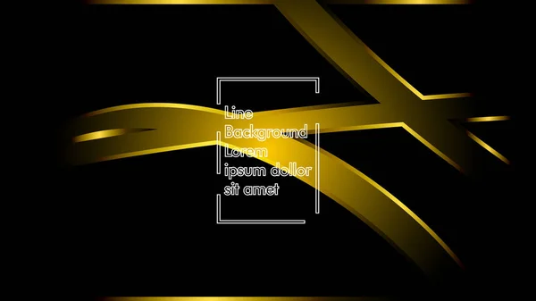 Διάνυσμα Κύματος Χρυσός Κορδέλα Πάνω Μαύρο Φόντο Πρότυπα Σχεδίασης Διάταξης — Διανυσματικό Αρχείο