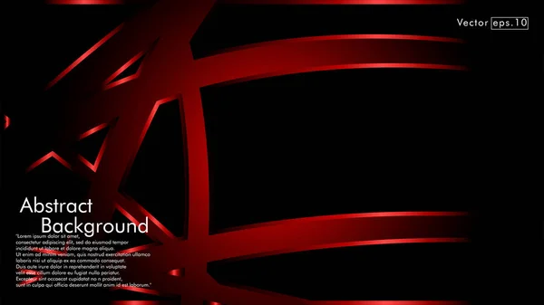 Onda Nastro Rosso Vettoriale Sfondo Nero Layout Modello Design Sfondo — Vettoriale Stock