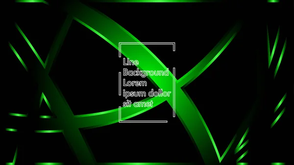 Vector Green Ribbon Wave Black Background Layout Design Templates Modern — Stock Vector