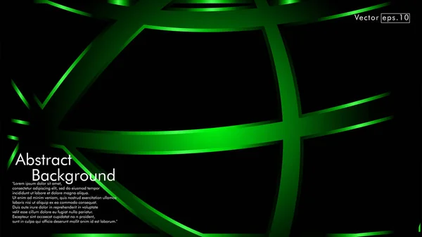 Vector Green Ribbon Wave Black Background Layout Design Templates Modern — Stock Vector