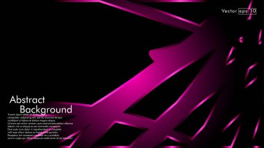 Siyah bir zemin üzerine pembe kurdele dalga vektör. Modern teknoloji arka plan için düzen tasarım şablonları