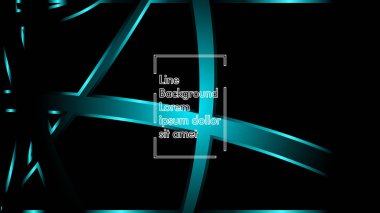 Siyah bir zemin üzerine mavi ışık şerit dalga vektör. Modern teknoloji arka plan için düzen tasarım şablonları