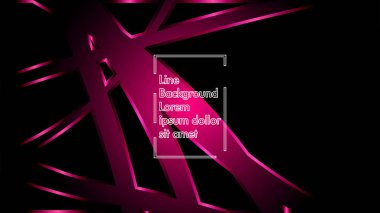 Siyah bir zemin üzerine pembe kurdele dalga vektör. Modern teknoloji arka plan için düzen tasarım şablonları