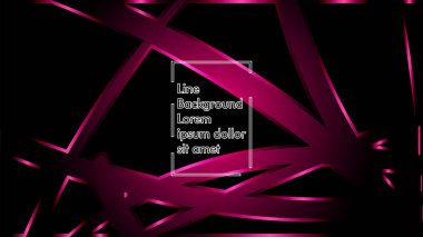 Siyah bir zemin üzerine pembe kurdele dalga vektör. Modern teknoloji arka plan için düzen tasarım şablonları