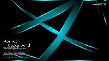 Siyah bir zemin üzerine mavi ışık şerit dalga vektör. Modern teknoloji arka plan için düzen tasarım şablonları