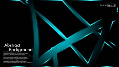 Siyah bir zemin üzerine mavi ışık şerit dalga vektör. Modern teknoloji arka plan için düzen tasarım şablonları