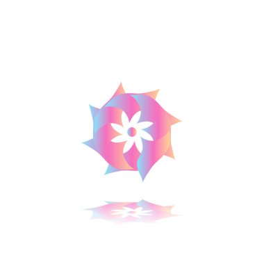 Beyaz degrade mandala yuvarlak arka plan izole. Vektör boho mandala yeşil ve pembe renklerde. Mandala çiçek desenleri ile.