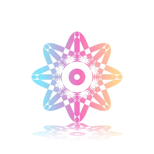 Mandala Gradiente Redondo Sobre Fondo Blanco Aislado Vector Boho Mandala — Vector de stock