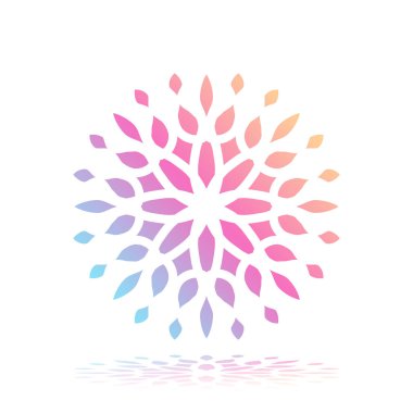 Beyaz degrade mandala yuvarlak arka plan izole. Vektör boho mandala yeşil ve pembe renklerde. Mandala çiçek desenleri ile.