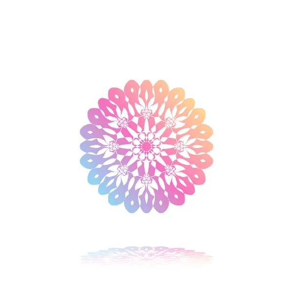 Kerek Fehér Színátmenetes Mandala Elszigetelt Háttér Vektor Boho Mandala Zöld — Stock Vector