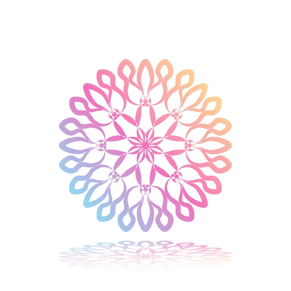 Kerek Fehér Színátmenetes Mandala Elszigetelt Háttér Vektor Boho Mandala Zöld — Stock Vector