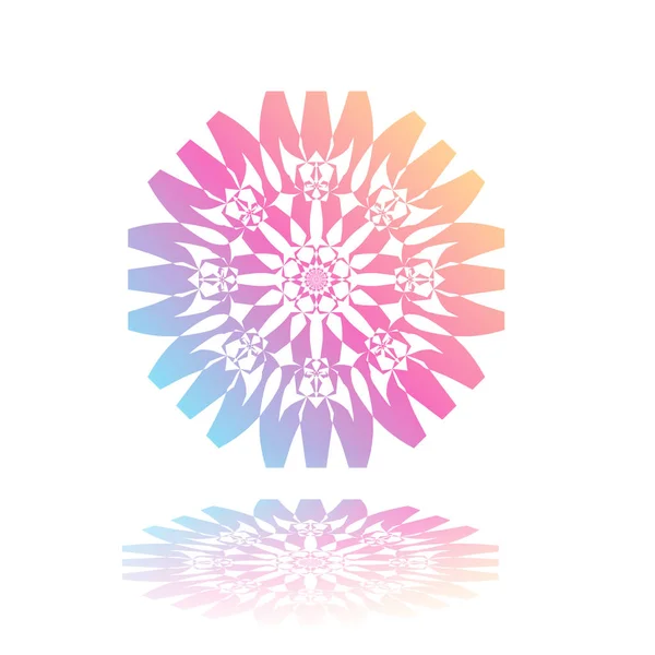 Kerek Fehér Színátmenetes Mandala Elszigetelt Háttér Vektor Boho Mandala Zöld — Stock Vector