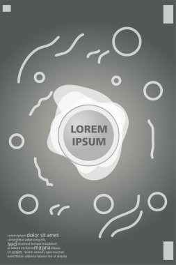 Memphis tarzı kitap tasarım koleksiyonu renkli şablonlarıyla geometrik şekiller, trendy Memphis desenlerle 80's-90's moda. reklam, davet, sunu izole vektör çizim için Ideal