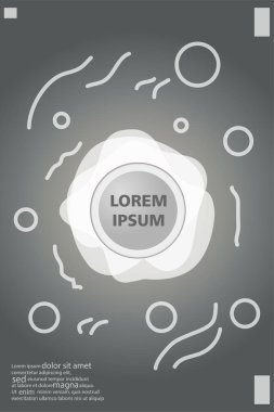 Memphis tarzı kitap tasarım koleksiyonu renkli şablonlarıyla geometrik şekiller, trendy Memphis desenlerle 80's-90's moda. reklam, davet, sunu izole vektör çizim için Ideal