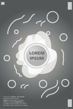 Memphis tarzı kitap tasarım koleksiyonu renkli şablonlarıyla geometrik şekiller, trendy Memphis desenlerle 80's-90's moda. reklam, davet, sunu izole vektör çizim için Ideal