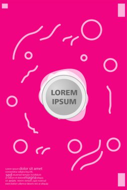 Memphis tarzı kitap tasarım koleksiyonu renkli şablonlarıyla geometrik şekiller, trendy Memphis desenlerle 80's-90's moda. reklam, davet, sunu izole vektör çizim için Ideal