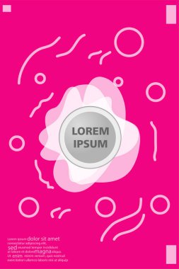 Memphis tarzı kitap tasarım koleksiyonu renkli şablonlarıyla geometrik şekiller, trendy Memphis desenlerle 80's-90's moda. reklam, davet, sunu izole vektör çizim için Ideal